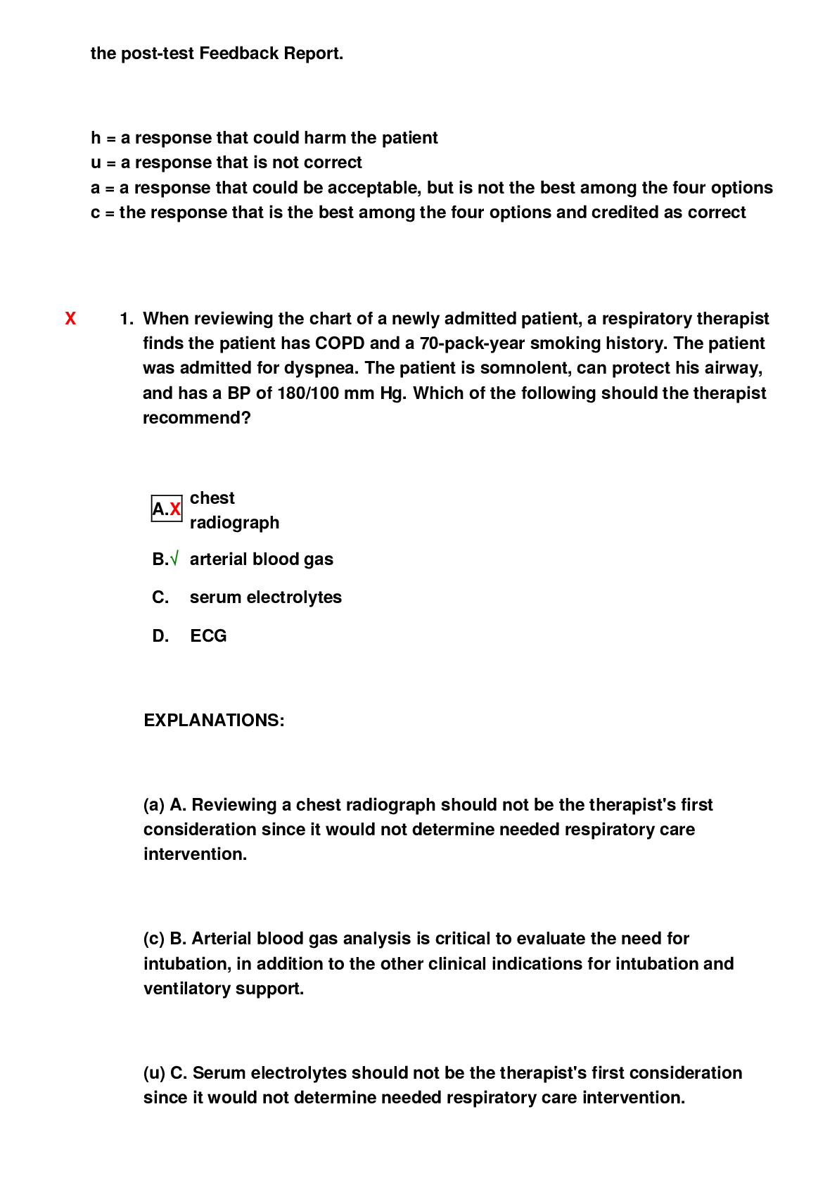 Preview of Registered Respiratory Therapist (RRT) Self-Assessment Examination (100 Questions With All